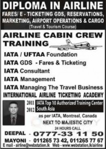 Diploma in Airline and Airline Cabin Crew Training Programme by Deepal Perera