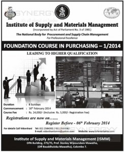 Purchasing and Supplies management courses in Sri Lanka - Foundation Course in Purchasing 12014