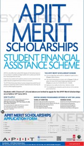 APIIT Merit Scholarships for Student needed Financial Assistant – Apply on or before 16th June 2014