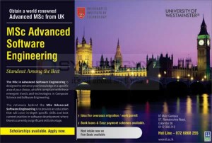 MSc Advanced Software Engineering from University of Westminster