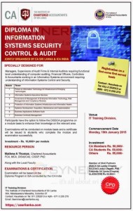 Diploma in Information Systems Security Control & Audit by ICASL