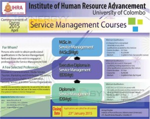 Postgraduate Degree programme from Institute of Human Resource Advancement, University of Colombo – Application calls now