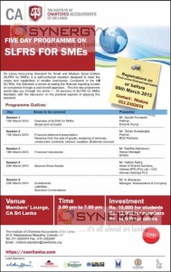 Five Day Programme on SLFRS for SMEs by The Institute of Chartered Accountants of Sri Lanka