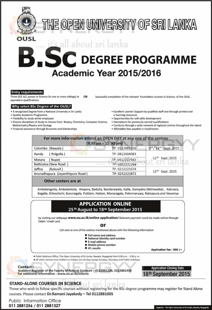 Bachelor Of Software Engineering Ousl Sri