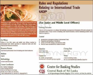 Rules & Regulations Relating to International Trade UCP 600 by Centre for Banking Studies 