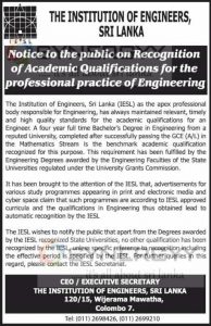 Academic Qualification for the Professional Practice of Engineering -The institution of engineers,