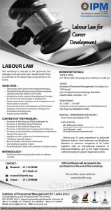 Labour Law for Career Development – Workshop on 25th March 2014