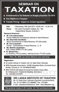 Seminar on Taxation – on 30th April 2014