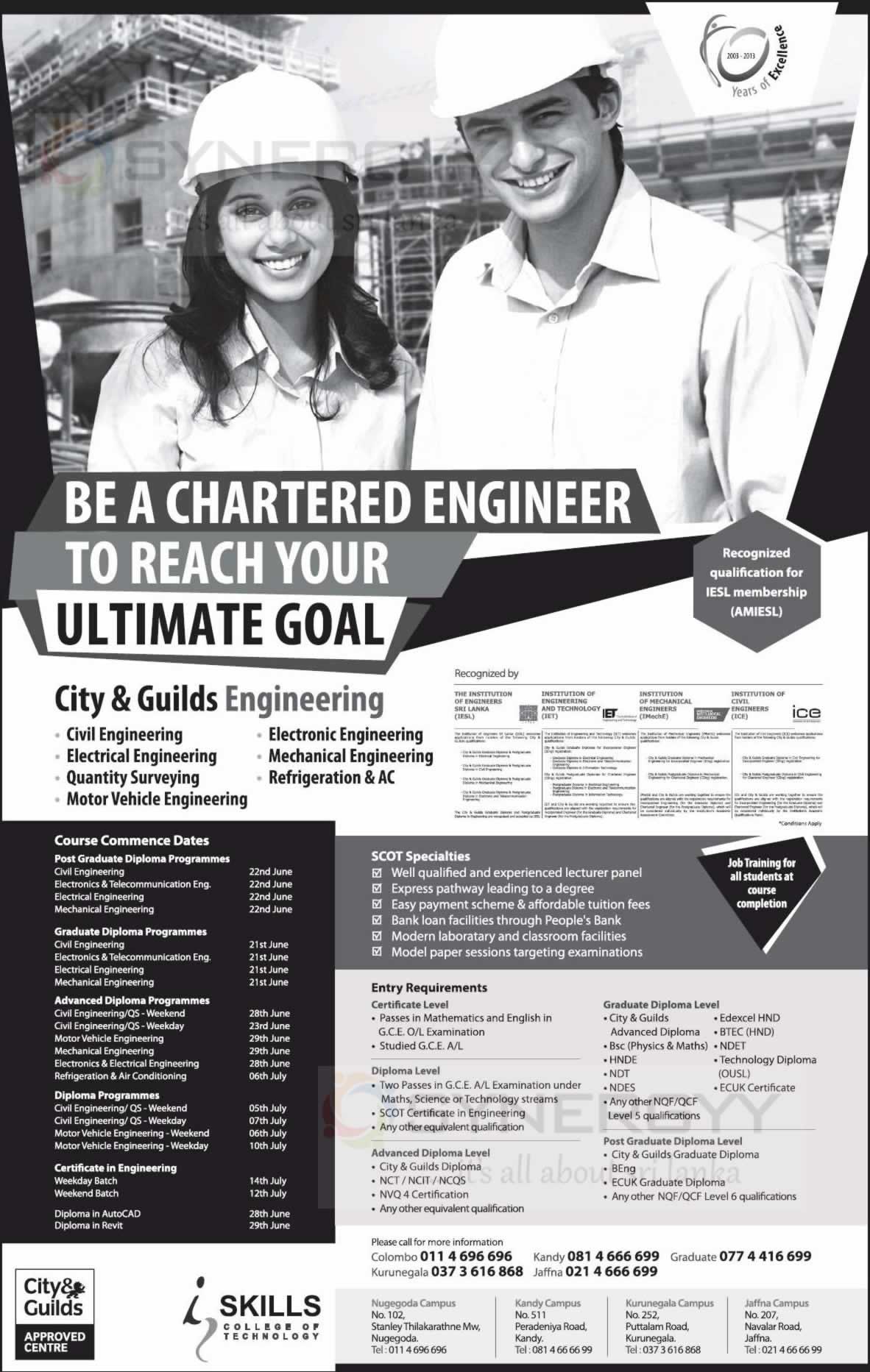 Chartered Engineer – Course Details in Srilanka