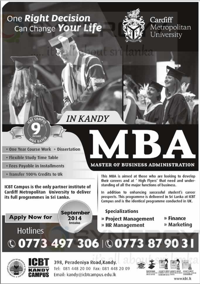 MBA in Kandy by ICBT Kandy Campus