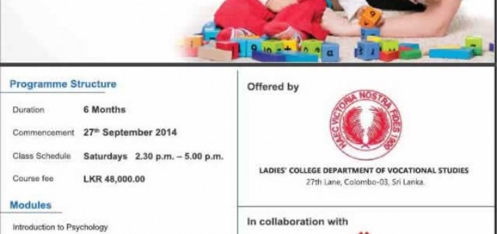 Diploma in Child & Educational Psychology from Colombo Institute of Research & Psychology