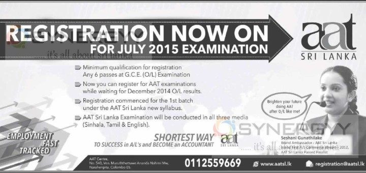 AAT Sri Lanka registration now on for July 2015 examination