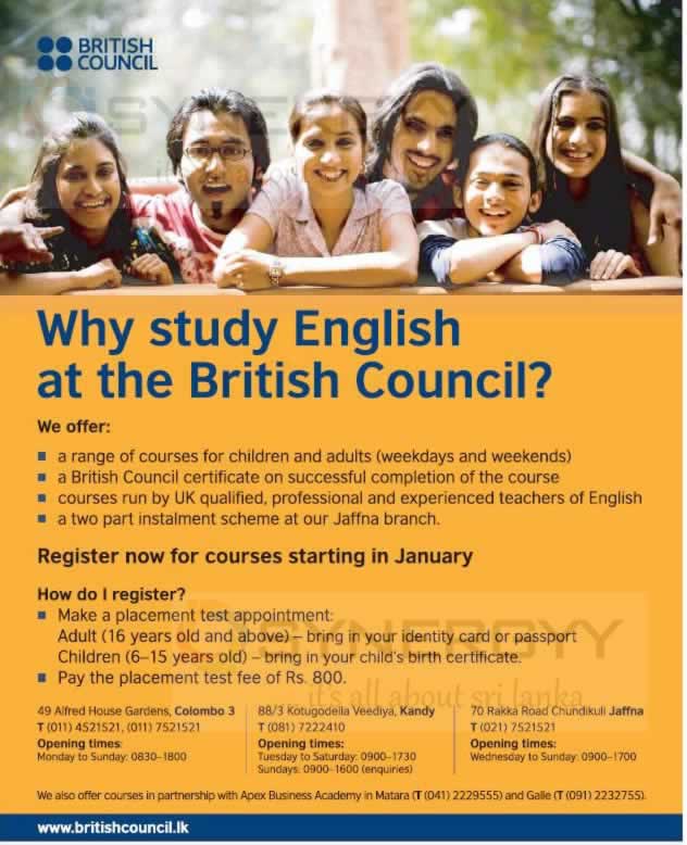 British Council English Courses in Sri Lanka