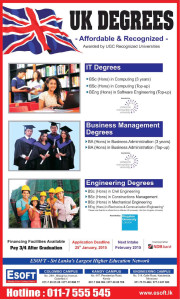 ESoft UK Degree programme – Application calls for February 2015 Intakes