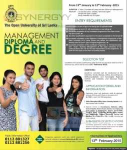 Management Degree from the Open University of Sri Lanka – Application Calls now