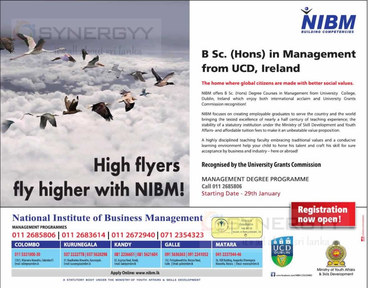 NIBM – B Sc. (Hons) in Management Degree Programme