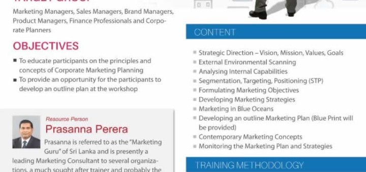 Corporate Marketing Planning workshop by Prasanna Perera