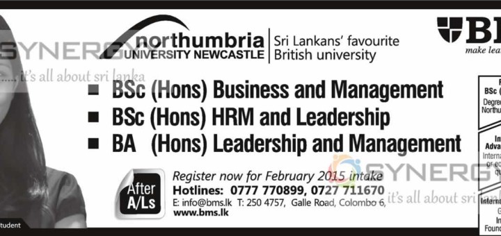 Degree in Business Management – from BMS Sri Lanka