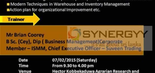 Workshop on Modern Warehouse Management and Inventory Control Systems – 7th February 2015