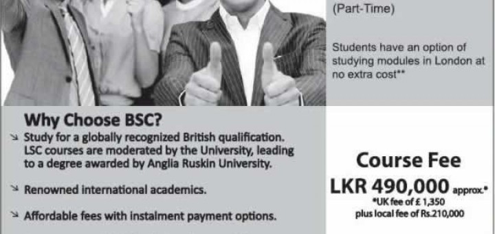 Anglia Ruskin University MBA by British School of Commerce in Sri Lanka