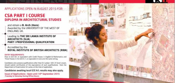 Architecture Qualification in Sri Lanka from City School of Architecture (CSA)