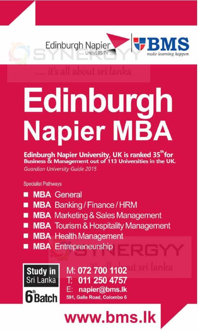 Edinburgh Napier MBA in Sri Lanka