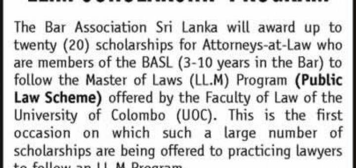 The Bar Association Sri Lanka LL.M Scholarship Program