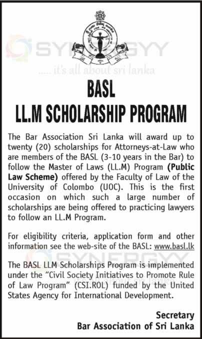 The Bar Association Sri Lanka LL.M Scholarship Program
