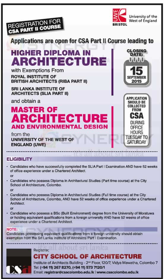 City School of Architecture Colombo – Architecture Courses in Sri Lanka