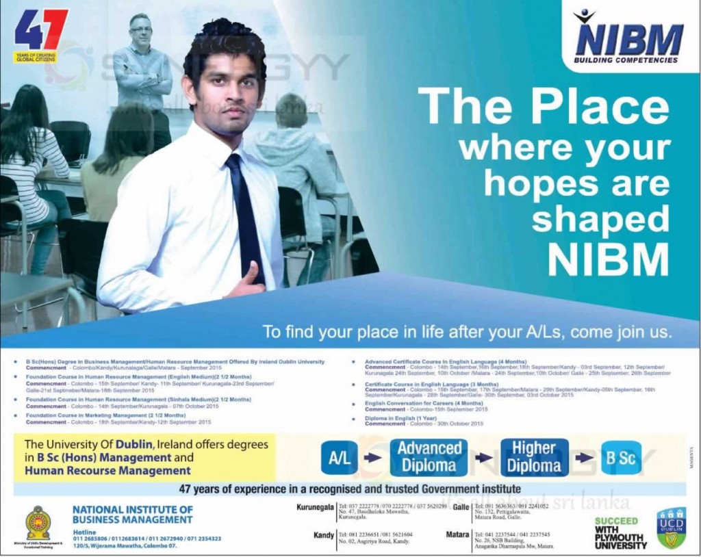 NIBM Sri Lanka – Business Management Degree Courses – Education SynergyY