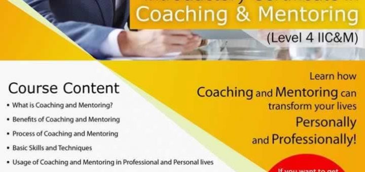 Introductory Certificate in coaching & Mentoring Workshop on 9th June 2016