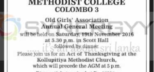 Methodist College Colombo 3 - Old Girls’ Association Annual General Meeting