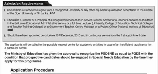 Postgraduate Diploma in Special Needs Education (PGDSNE) Programme for 20162017