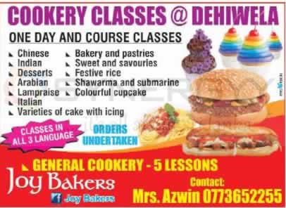 Cookery Classes at Dehiwela by Mrs. Azwin