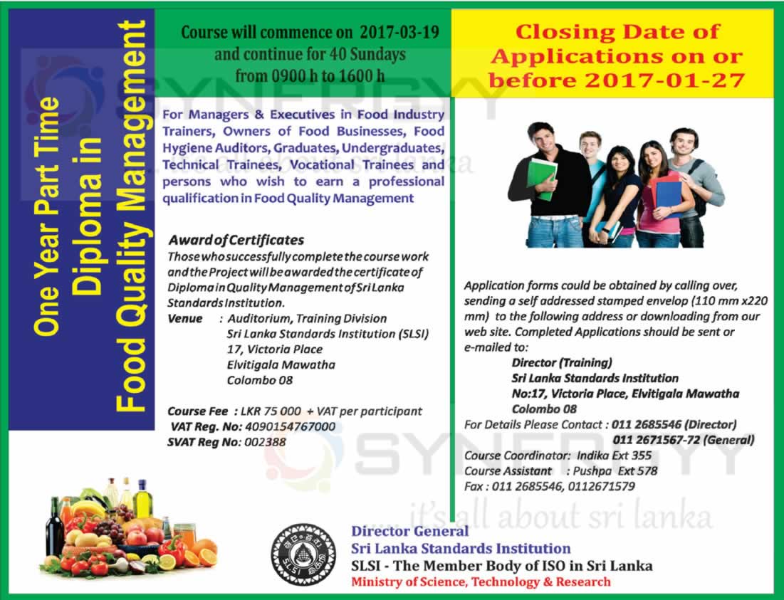 Diploma in Food Quality Management