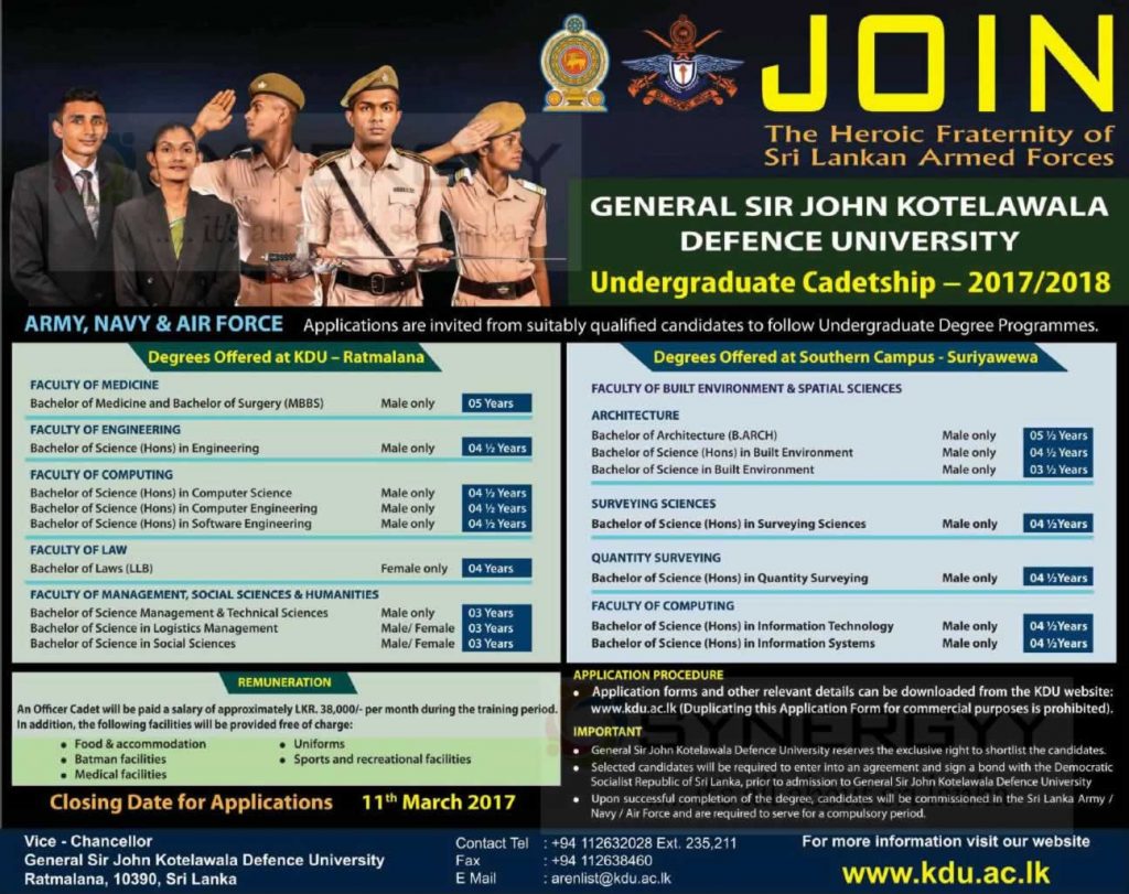 General Sir John Kotelawala Defence University Degree Programme