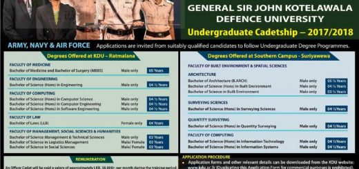 General Sir John Kotelawala Defence University Degree Programme – Application calls Now