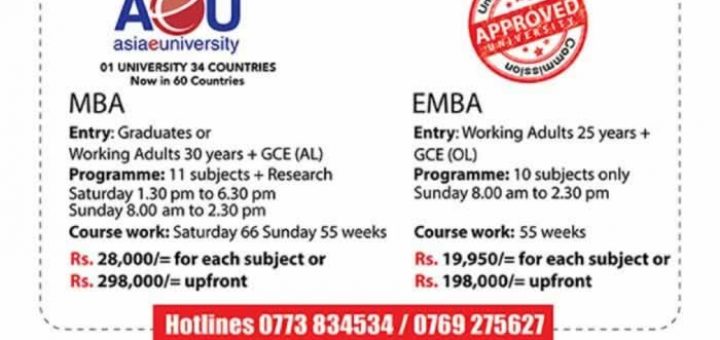 Asia e University MBA & EMBA Applications calls now