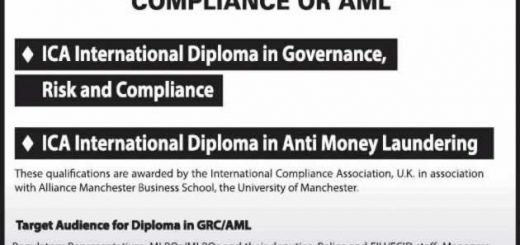 Post Graduate Diploma in Compliance and Anti Money Laundering by ICA Networks Sri Lanka
