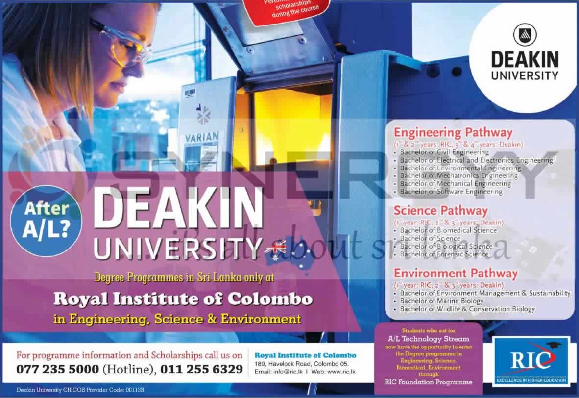 Deakin University Degree Programme by Royal Institute of Colombo