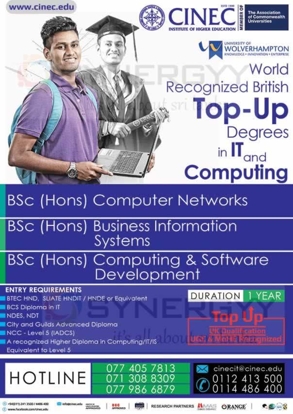 CINEC Top up Degree for IT & Computing