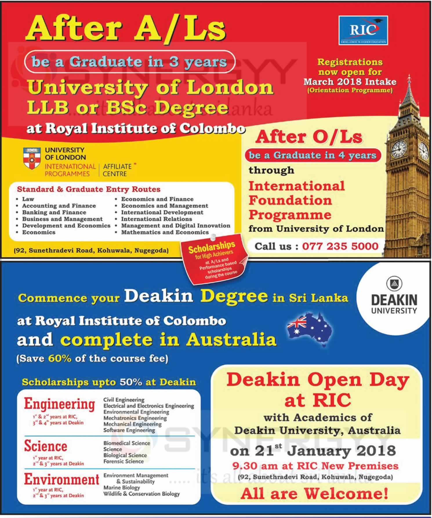 Royal Institute of Colombo Degree Programmes