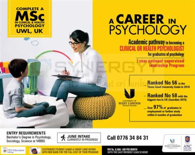 MSc in Clinical & Health Psychology by West London University